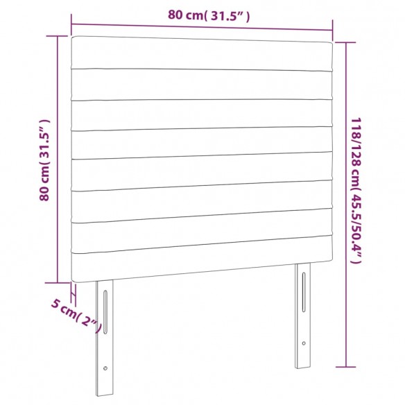 Têtes de lit 2 pcs Vert 80x5x78/88 cm Tissu