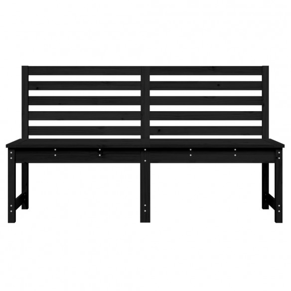 Banc de jardin noir 157,5 cm bois massif de pin