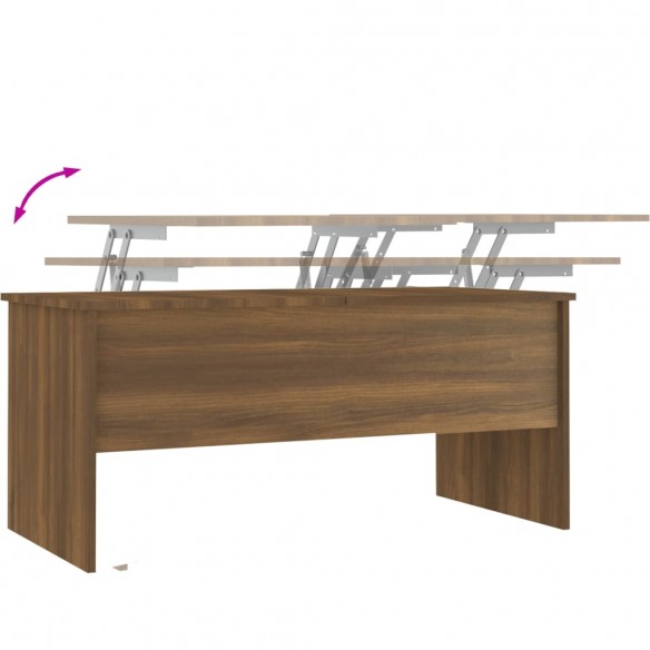 Table basse Chêne marron 102x50,5x46,5 cm Bois d'ingénierie