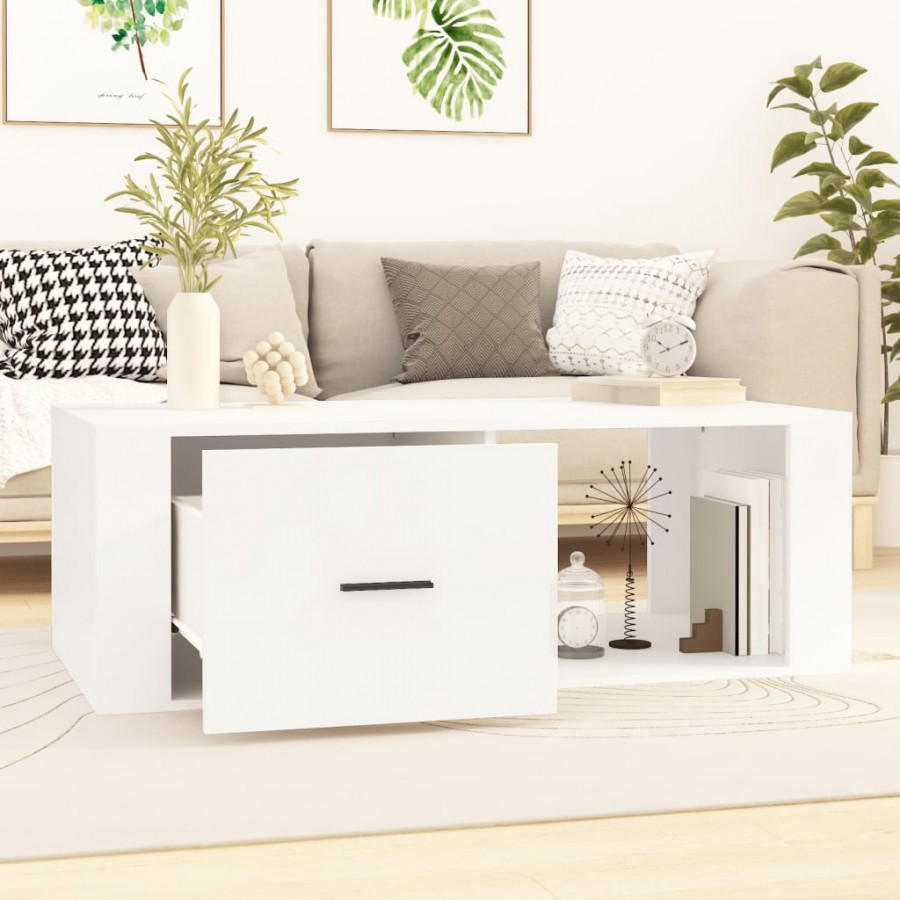 Table basse Blanc 100x50,5x35 cm 