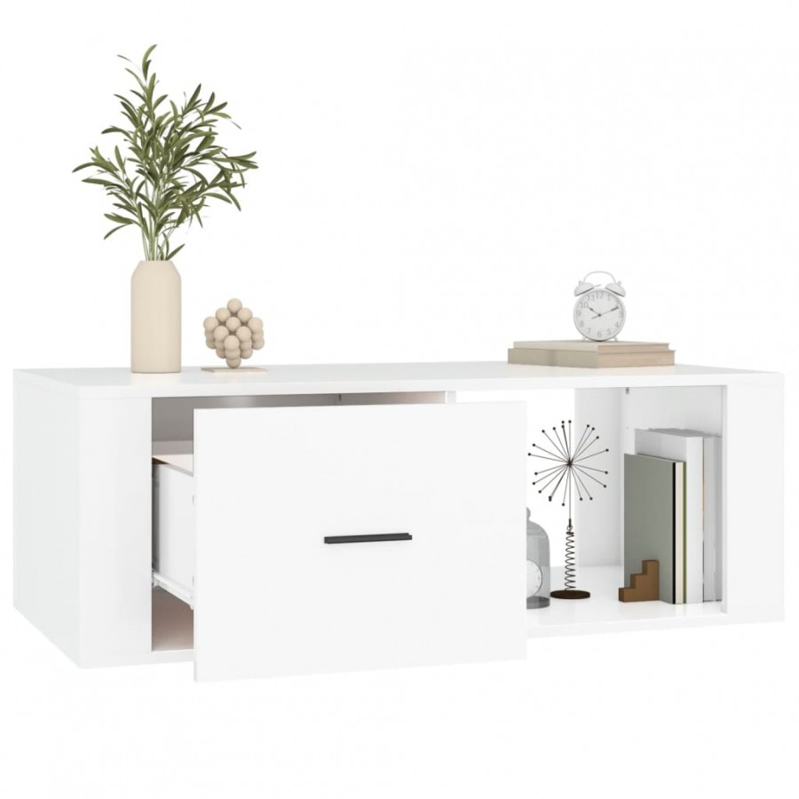 Table basse Blanc 100x50,5x35 cm 