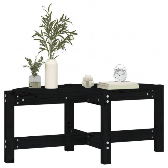 Table basse Noir 87x48x35 cm Bois massif de pin