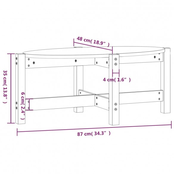 Table basse Noir 87x48x35 cm Bois massif de pin