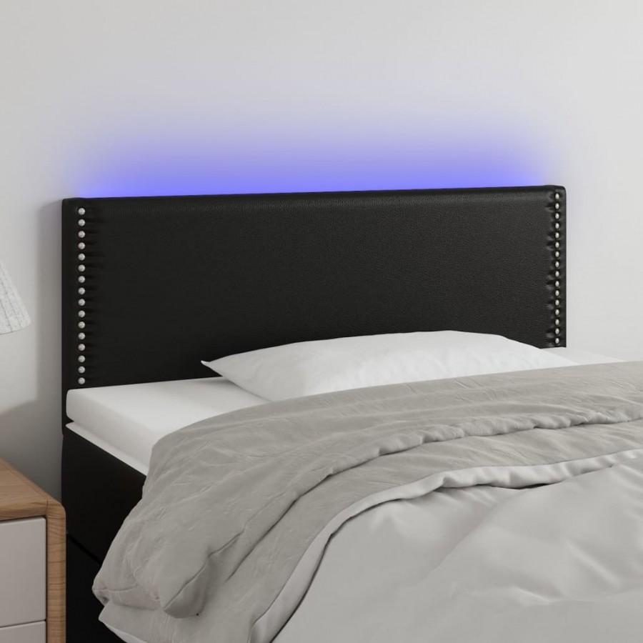 Tête de lit à LED Noir 90x5x78/88 cm Similicuir