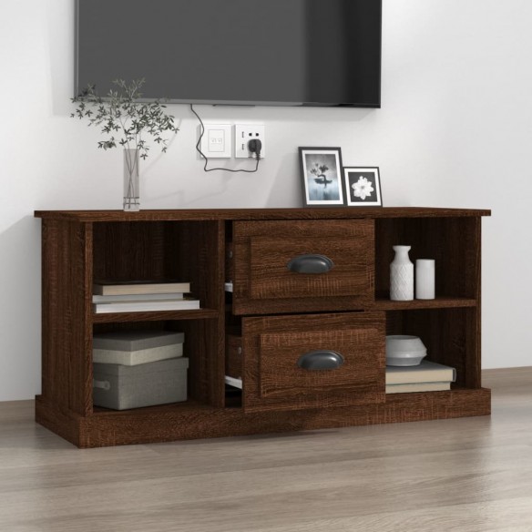 Meuble TV chêne marron 99,5x35,5x48 cm bois d'ingénierie