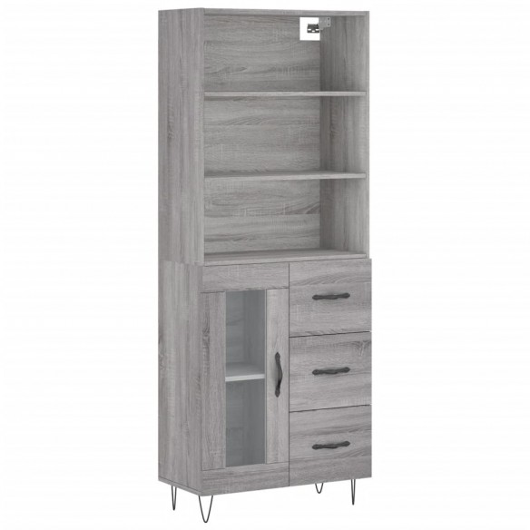 Buffet haut Sonoma gris 69,5x34x180 cm Bois d'ingénierie