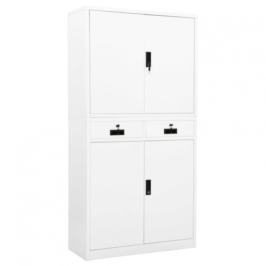 Armoire de bureau Blanc 90x40x180 cm Acier