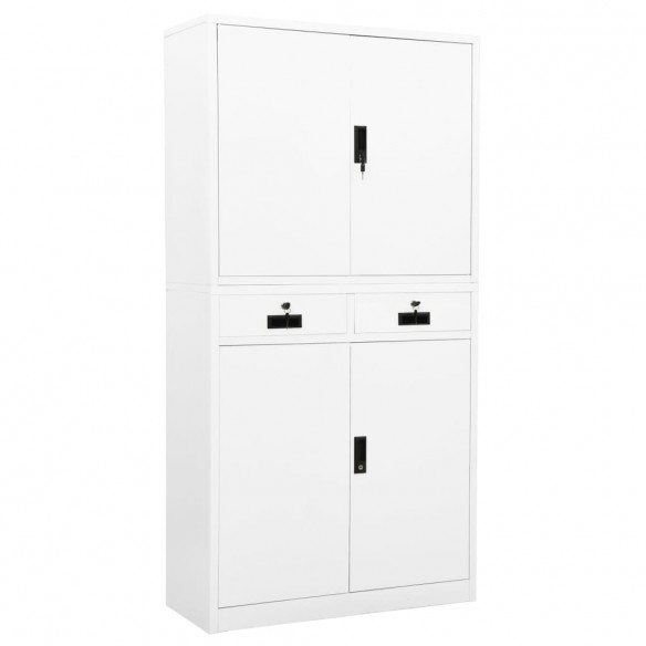 Armoire de bureau Blanc 90x40x180 cm Acier