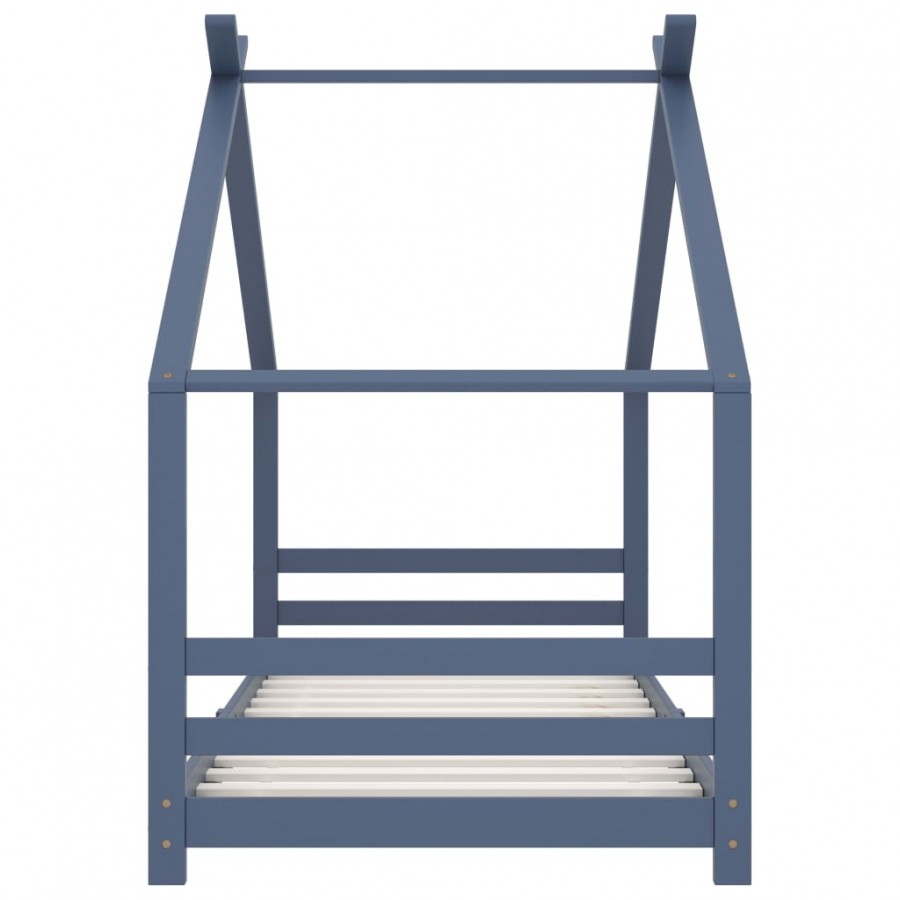 Lit d'enfant Gris Bois de pin massif 90x200 cm Lit d'enfant Gris Bois de pin massif 90x200 cm