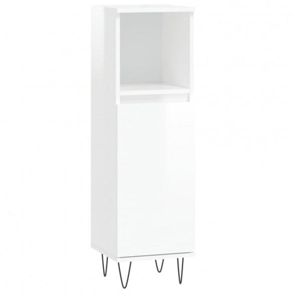 Armoire de salle de bain blanc brillant 30x30x100 cm