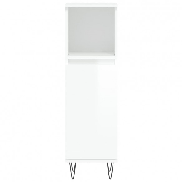 Armoire de salle de bain blanc brillant 30x30x100 cm