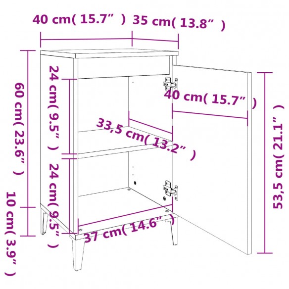 Table de chevet blanc 40x35x70 cm bois d’ingénierie