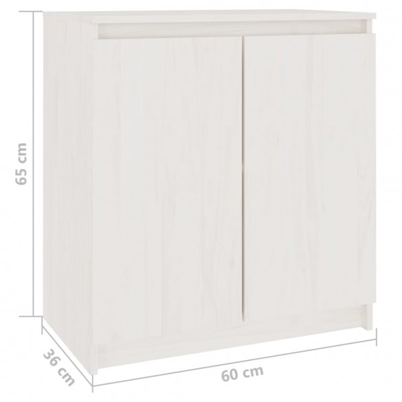 Armoire latérale blanc 60x36x65 cm bois de pin massif