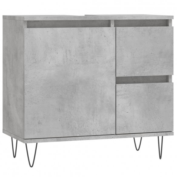 Armoire de salle de bain gris béton 65x33x60 cm