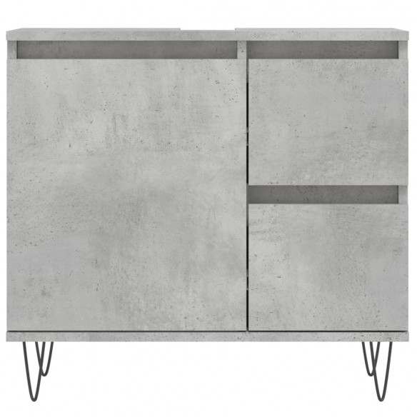 Armoire de salle de bain gris béton 65x33x60 cm