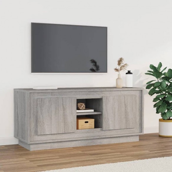 Meuble TV sonoma gris 102x35x45 cm bois d'ingénierie