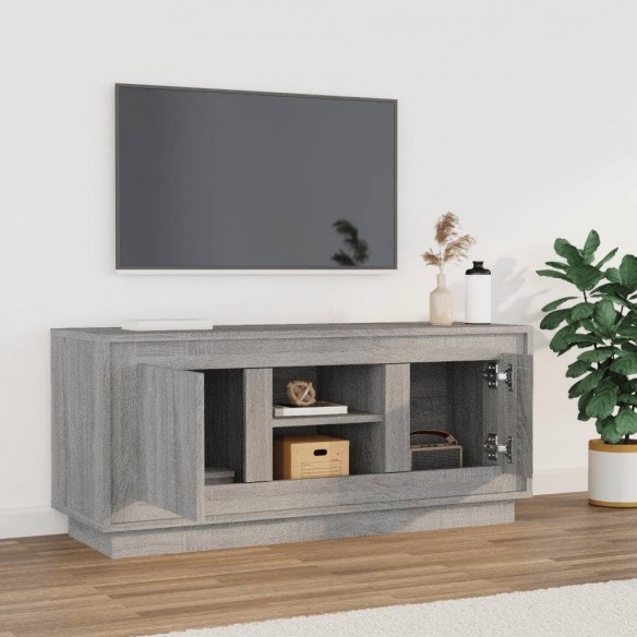Meuble TV sonoma gris 102x35x45 cm bois d'ingénierie