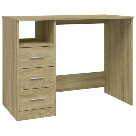 Bureau avec tiroirs Chêne sonoma 102x50x76 cm  2