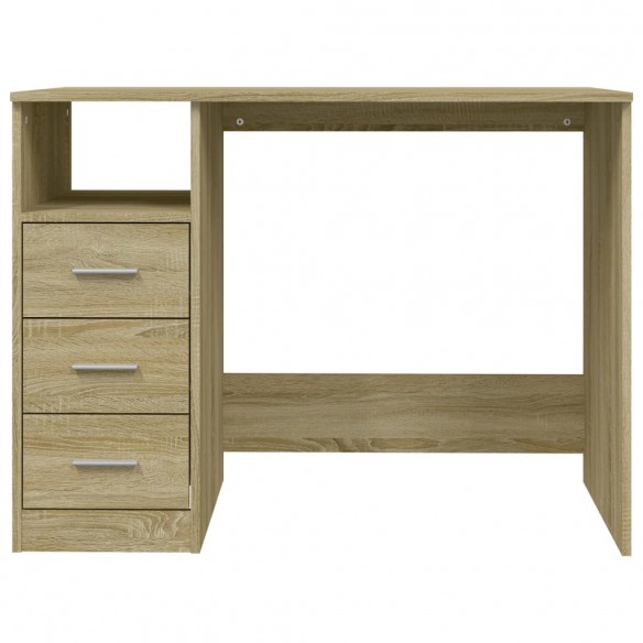 Bureau avec tiroirs Chêne sonoma 102x50x76 cm Bois d'ingénierie