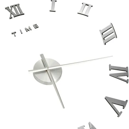 Horloge murale 3D Design moderne Argenté 100 cm XXL 2