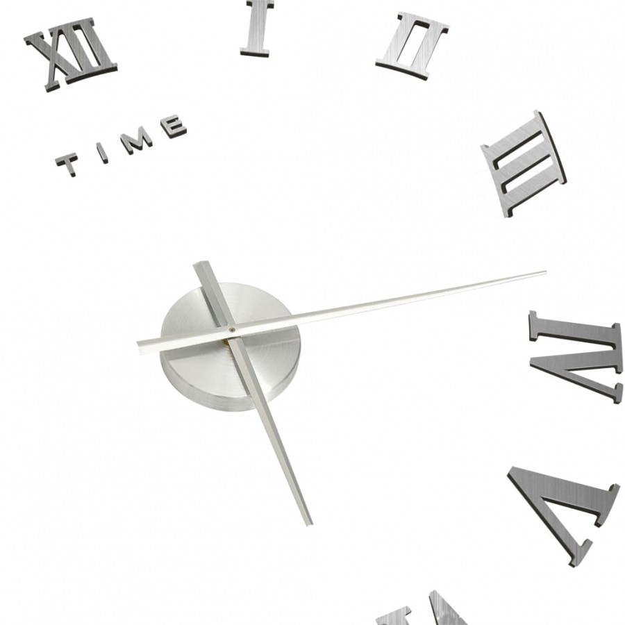 Horloge murale 3D Design moderne Argenté 100 cm XXL Horloge murale 3D Design moderne Argenté 100 cm XXL