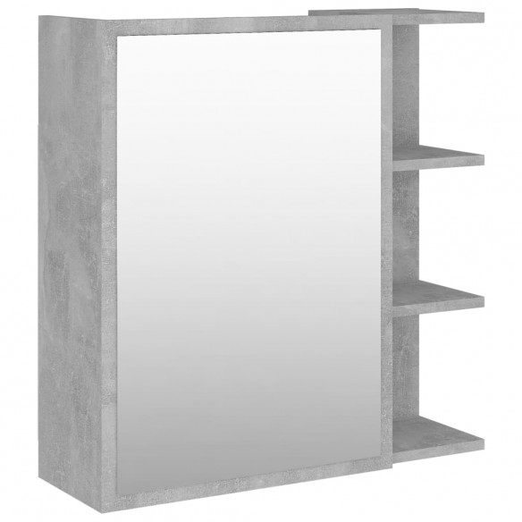 Armoire à miroir de bain Gris béton 62,5x20,5x64cm Aggloméré