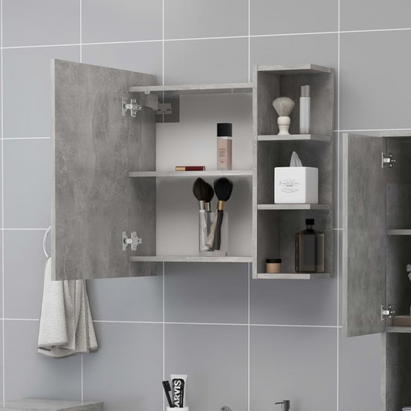 Armoire à miroir de bain Gris béton 62,5x20,5x64cm Aggloméré