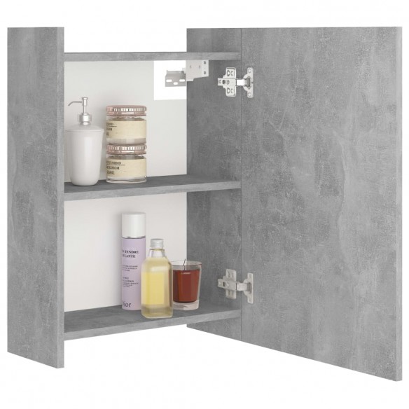 Armoire à miroir de bain Gris béton 62,5x20,5x64cm Aggloméré