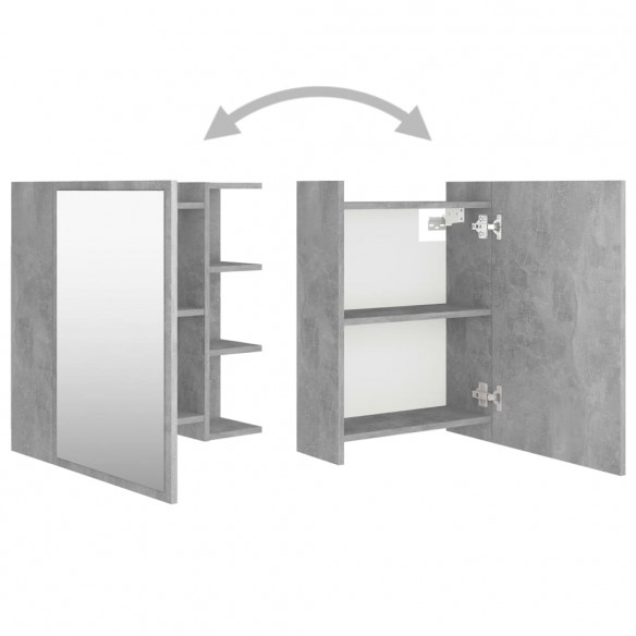 Armoire à miroir de bain Gris béton 62,5x20,5x64cm Aggloméré