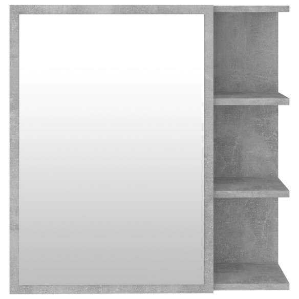 Armoire à miroir de bain Gris béton 62,5x20,5x64cm Aggloméré