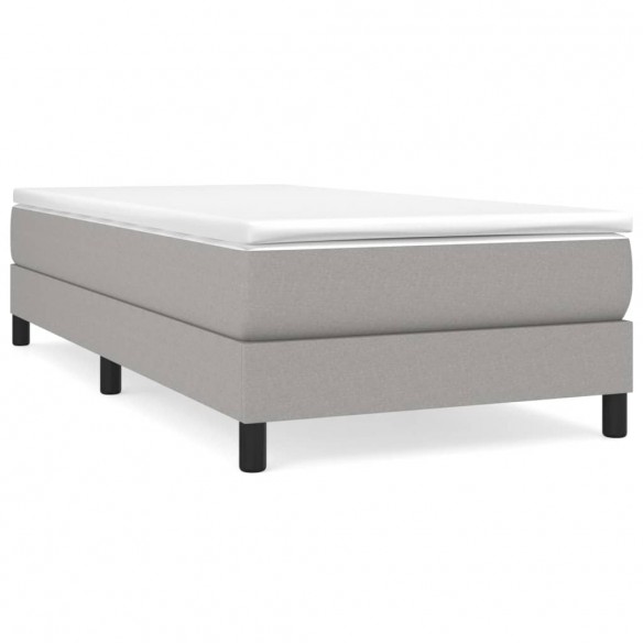 Sommier à lattes de lit avec matelas Gris clair 100x200cm Tissu