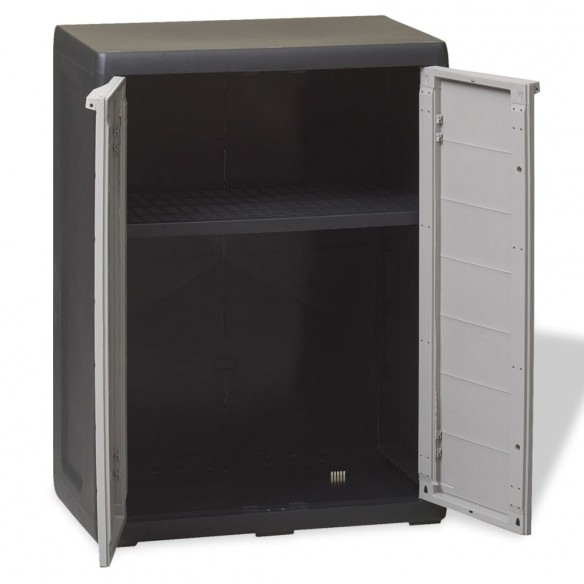 Armoire de rangement de jardin avec 1 étagère Noir et gris