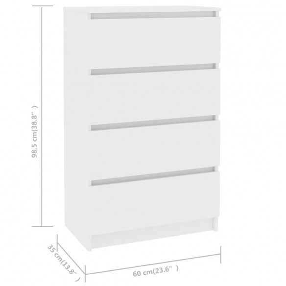 Buffet Blanc 60x35x98,5 cm Bois d'ingénierie