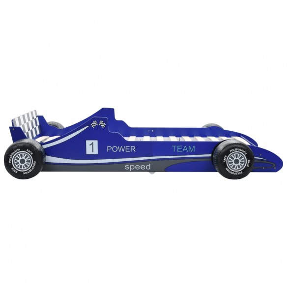 Lit voiture de course pour enfants 90 x 200 cm Bleu