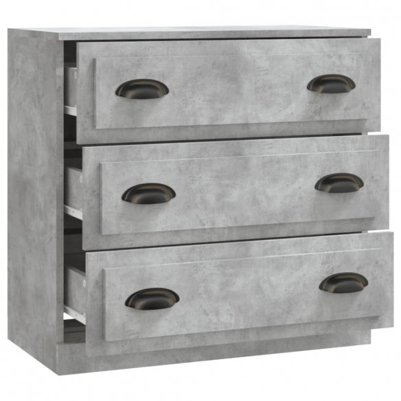 Buffet gris béton 70x35,5x67,5 cm bois d'ingénierie