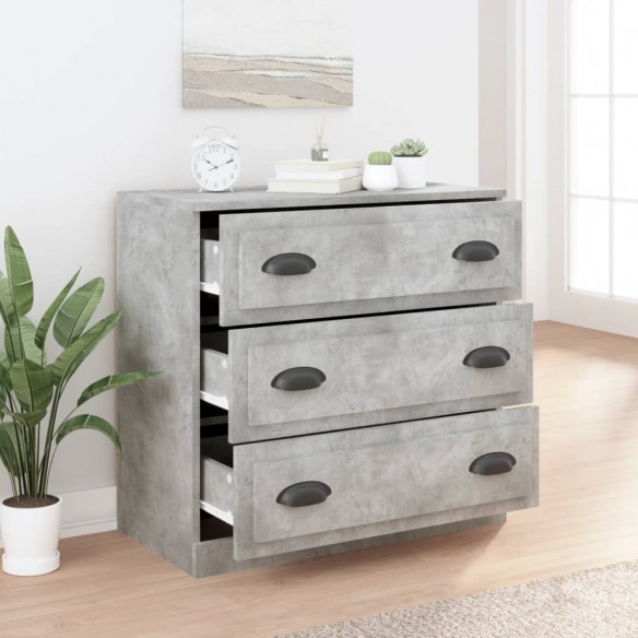 Buffet gris béton 70x35,5x67,5 cm bois d'ingénierie