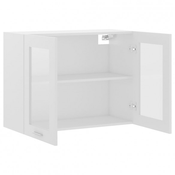 Armoire en verre suspendue Blanc 80x31x60 cm Aggloméré