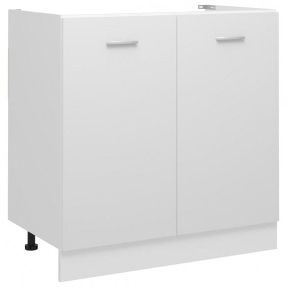 Armoire de plancher d'évier Blanc 80x46x81,5 cm Aggloméré