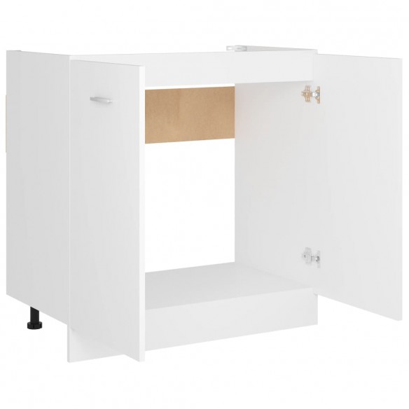 Armoire de plancher d'évier Blanc 80x46x81,5 cm Aggloméré