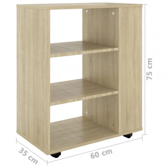 Armoire à roulettes Chêne Sonoma 60x35x75 cm Aggloméré