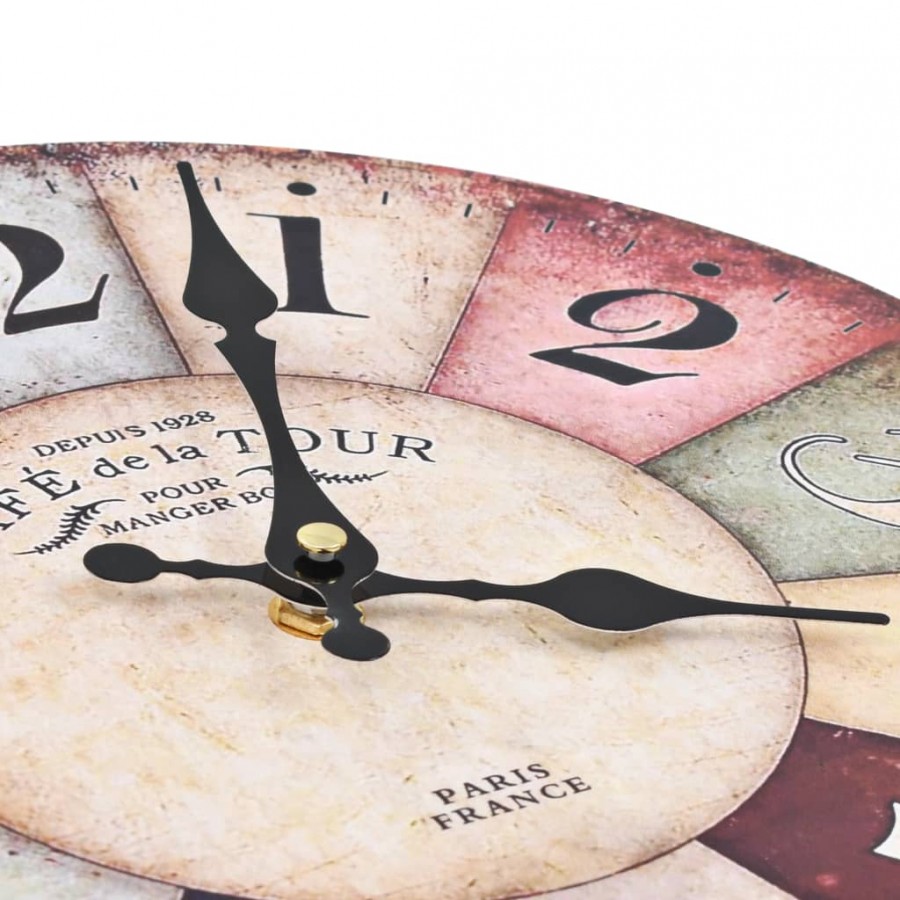 Horloge murale vintage Colorée 30 cm