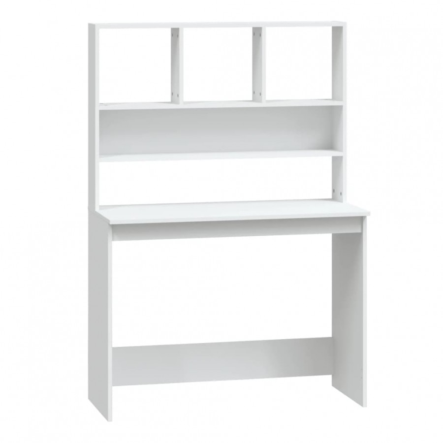 Bureau avec étagères Blanc 102x45x148 cm 