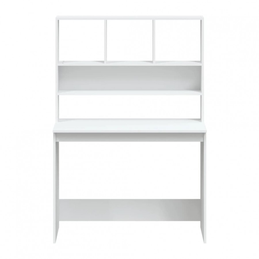 Bureau avec étagères Blanc 102x45x148 cm 