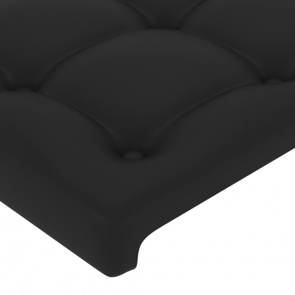 Cadre de lit avec tête de lit Noir 140x200 cm Similicuir