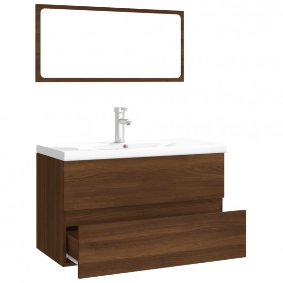 Meubles de salle de bain Chêne marron Bois d'ingénierie