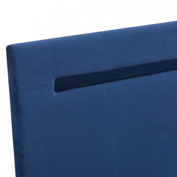 Cadre de lit avec LED Bleu Tissu 160 x 200 cm