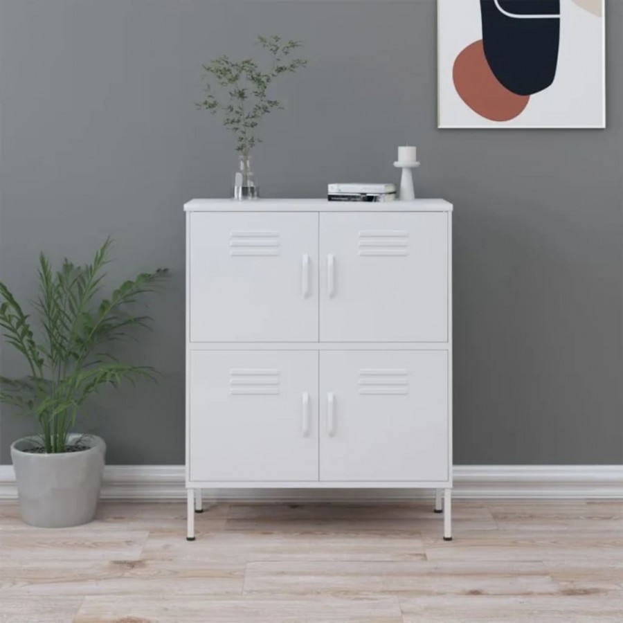 Armoire de rangement Blanc 80x35x101,5 cm Acier