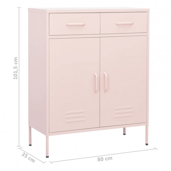 Armoire de rangement Rose 80x35x101,5 cm Acier