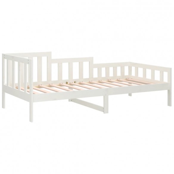 Lit de jour Blanc 90x190 cm Bois de pin massif