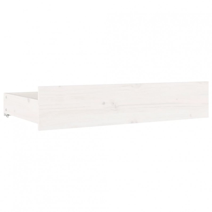 Tiroirs de lit 4 pcs Blanc Bois de pin massif Tiroirs de lit 4 pcs Blanc Bois de pin massif